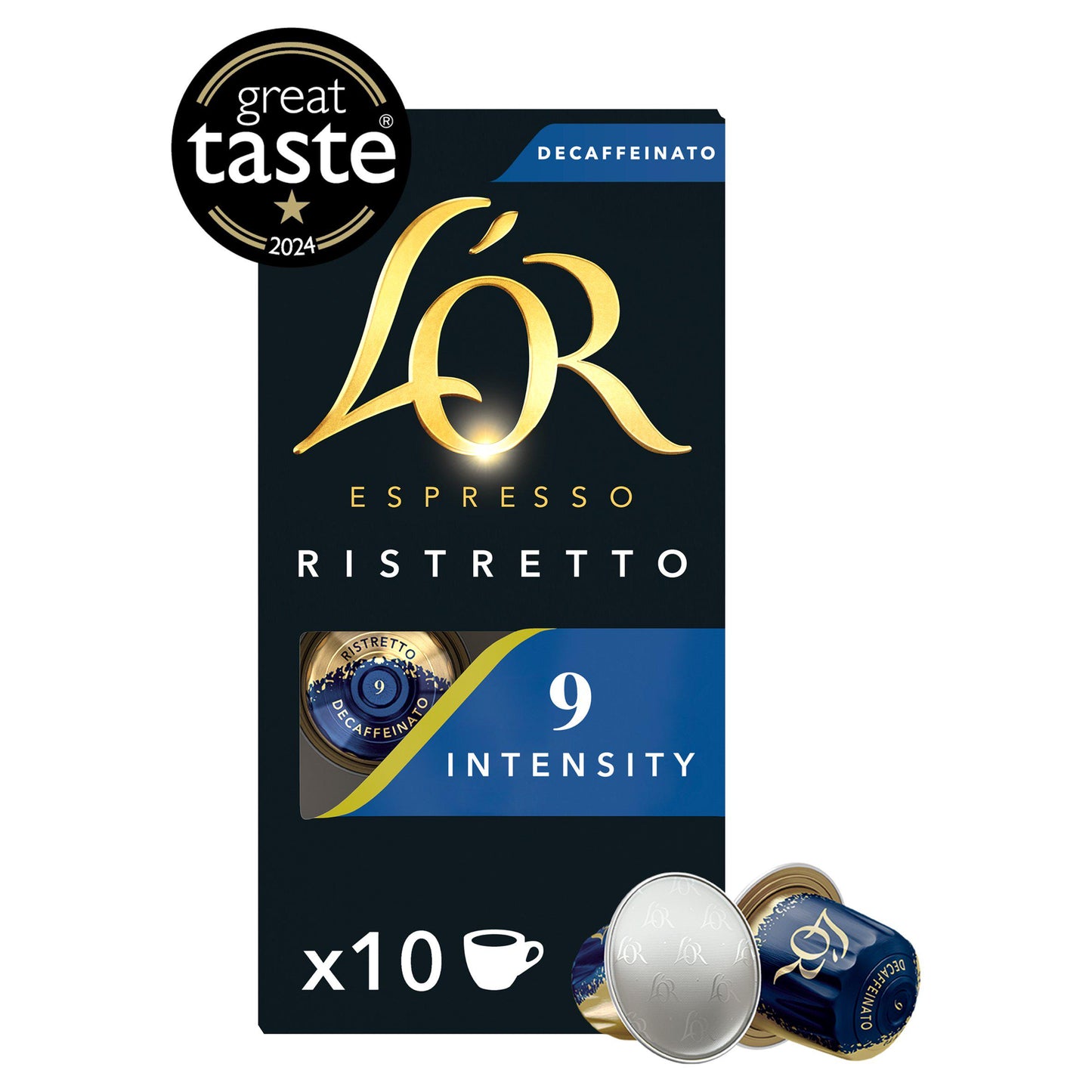 L'OR - Espresso Ristretto Decaf - Intensity 9 - Aluminium Coffee Capsules x10