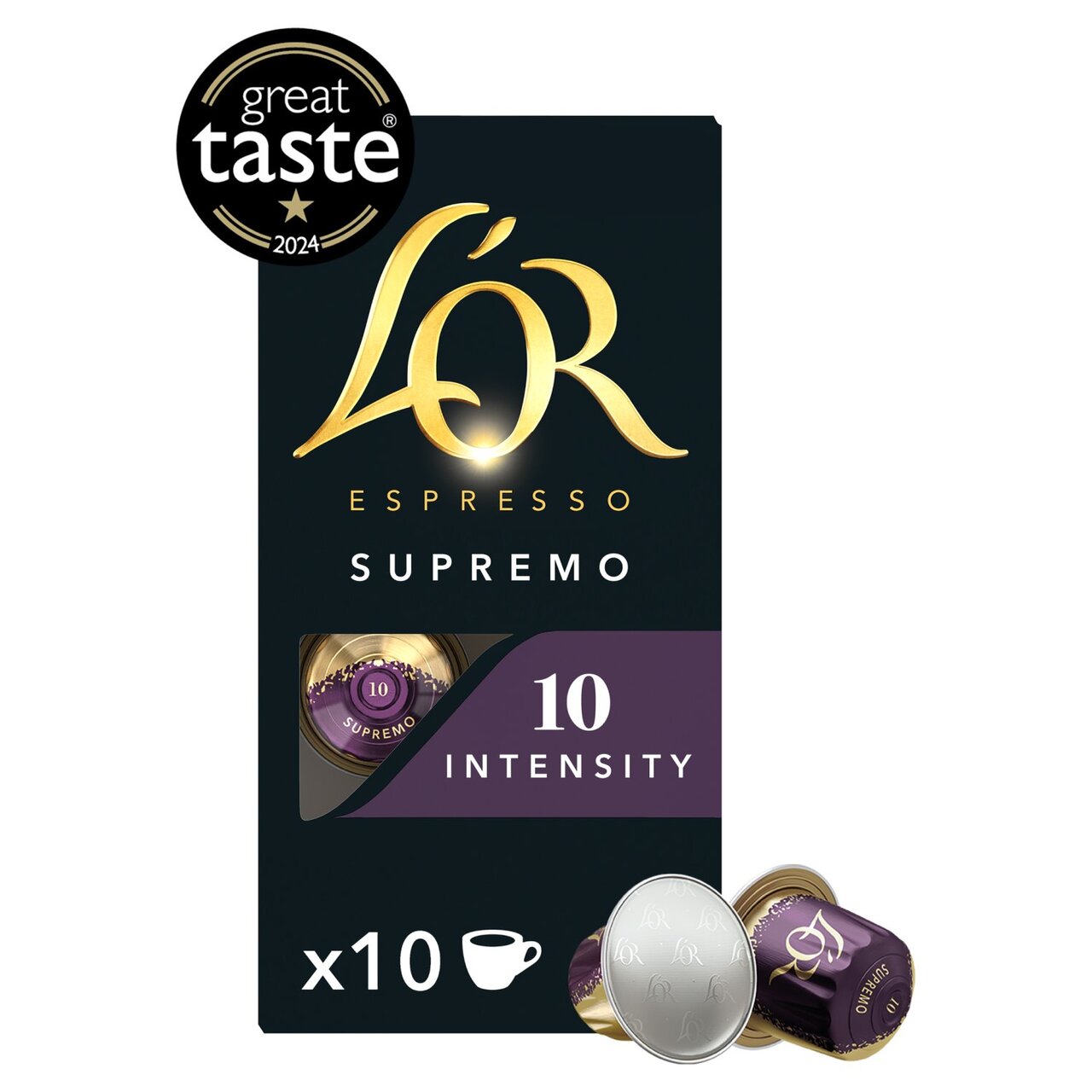 L'OR - Espresso Supremo - Intensity 10 - Aluminium Coffee Capsules x10