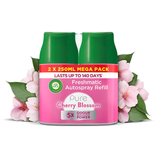 Air Wick - Pure Cherry Blossom -  Freshmatic Autospray Twin Refill - Air Freshener - 2x250ml