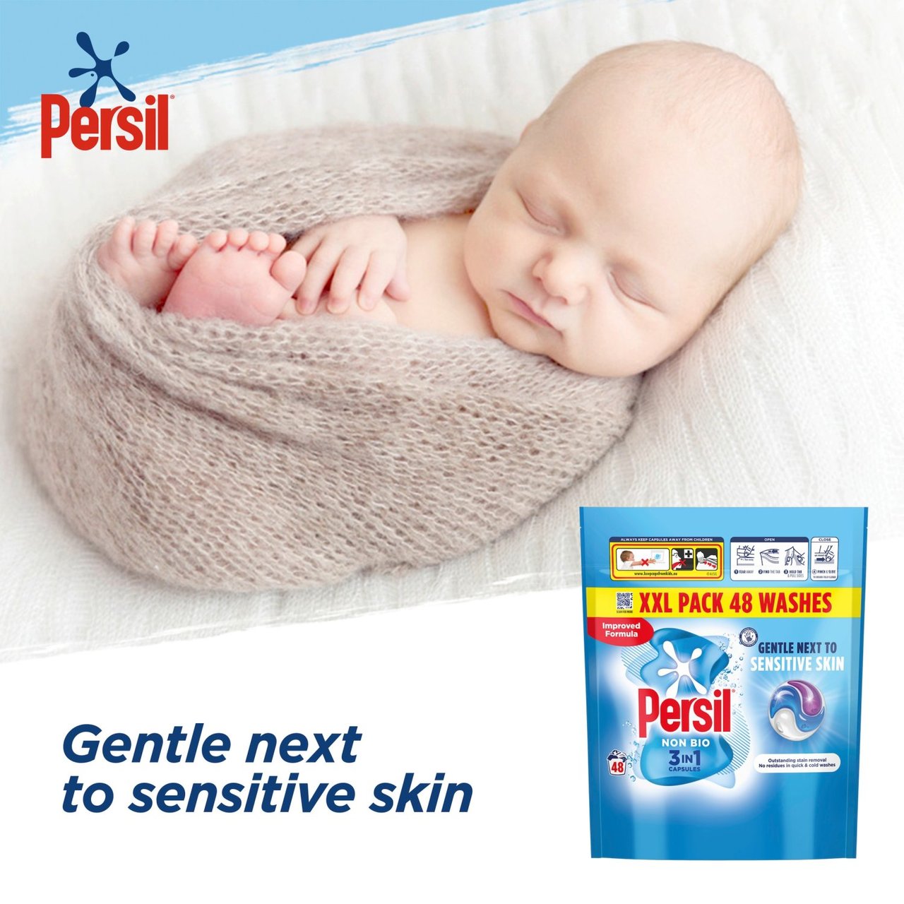 Persil - Non Bio - 3 in 1 Washing Capsules - 48 Washes