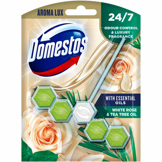 Domestos - Aroma Lux - White Rose and Tea Tree Oil - Toilet Block - 55g