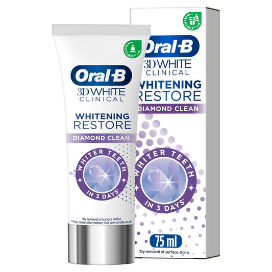 Oral-B - 3D White Clinical - Whitening Restore - Diamond Clean - Toothpaste - 70ml